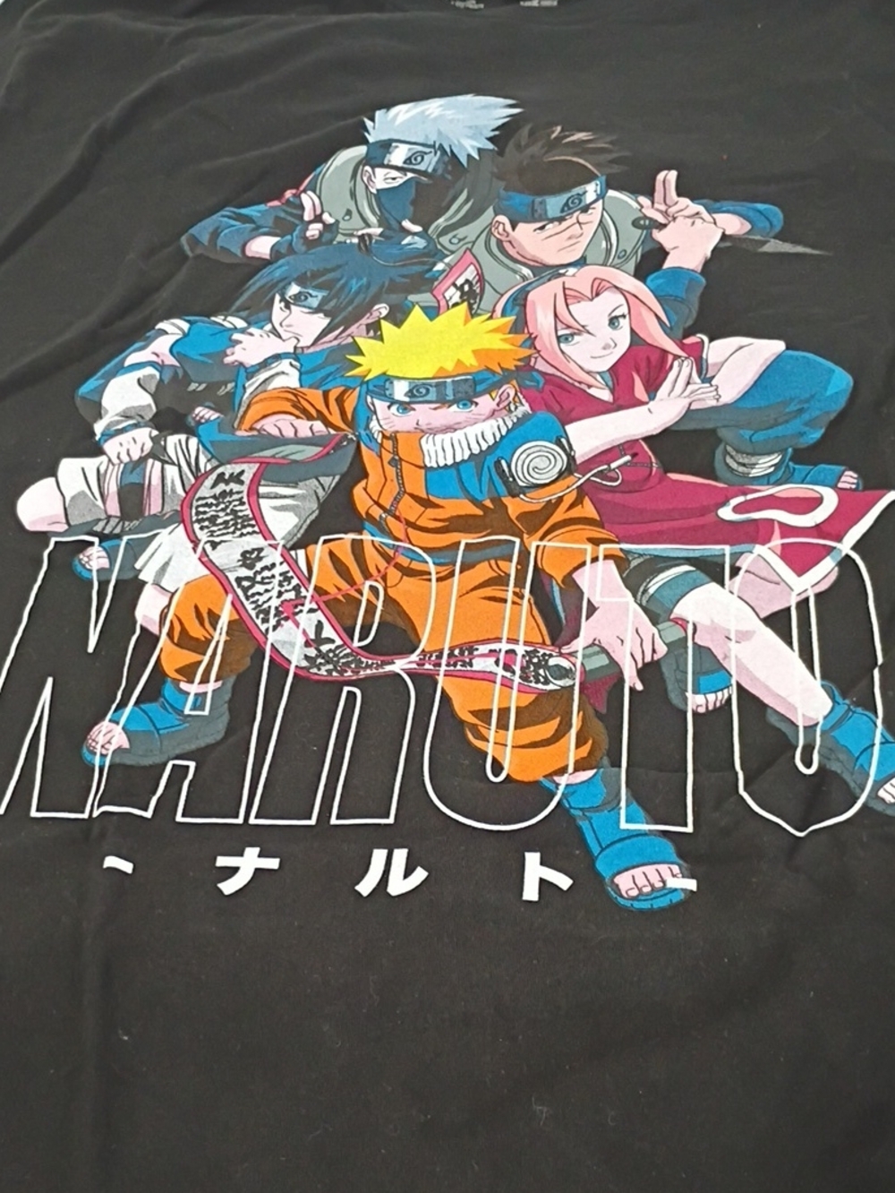 Naruto Graphic Crewneck T-Shirt - Black with Multicolor Print